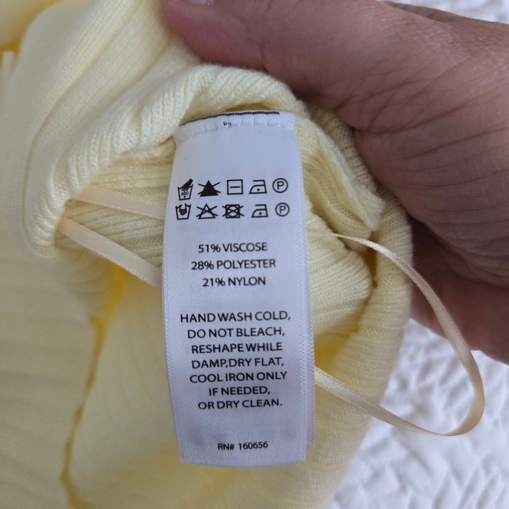 Song of Style Aimee Song Yellow Ribbed Knit Button Front Tank Top XL - Picture 5 of 7
